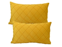 2 Fundas De Almohada Rectangulares Con Estampado De Rayas De Colores Lisos Y Sencillos