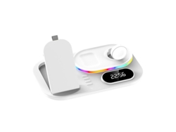 Cargador Inalámbrico 4 En 1 Para Iphone, Watch Y Airpods, Color Blanco
