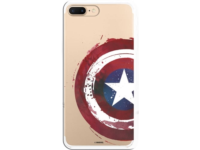 Carcasa iPhone 7 Plus, 8 Plus MARVEL Capitán América Transparente