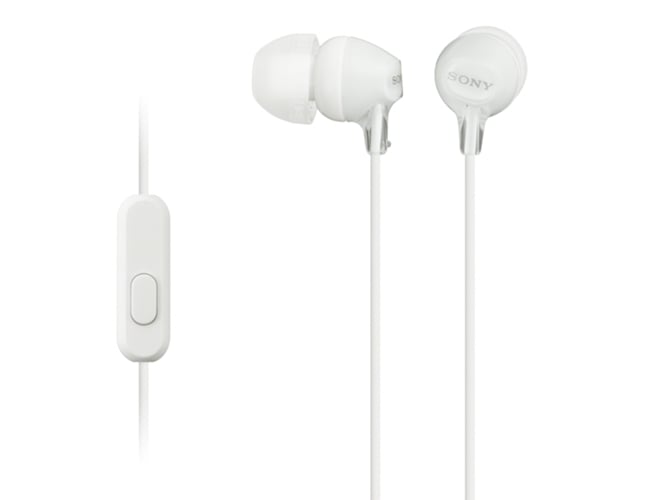 Auriculares con Cable SONY Mdr-Ex15Ap (In Ear - Micrófono - Blanco)