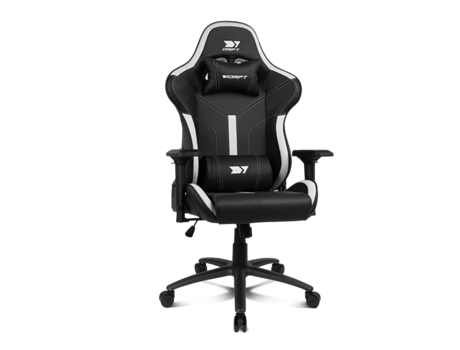 Silla Gaming DRIFT Dr350 Expert (Hasta 150 kg - Elevador a Gas Clase 4 - Negro y Blanco)