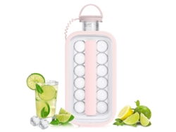 2026-mold De Hielo Redondo Reutilizable De Silicona 2 En 1 Portátil Tritan Blanco Rosa Gris