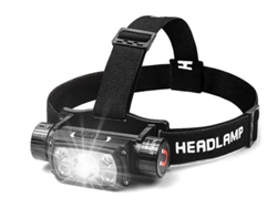 Linterna frontal LED recargable de 1000 lúmenes, resistente al agua, con 6 modos y diadema ajustable, ligera, Yizhood (negra)