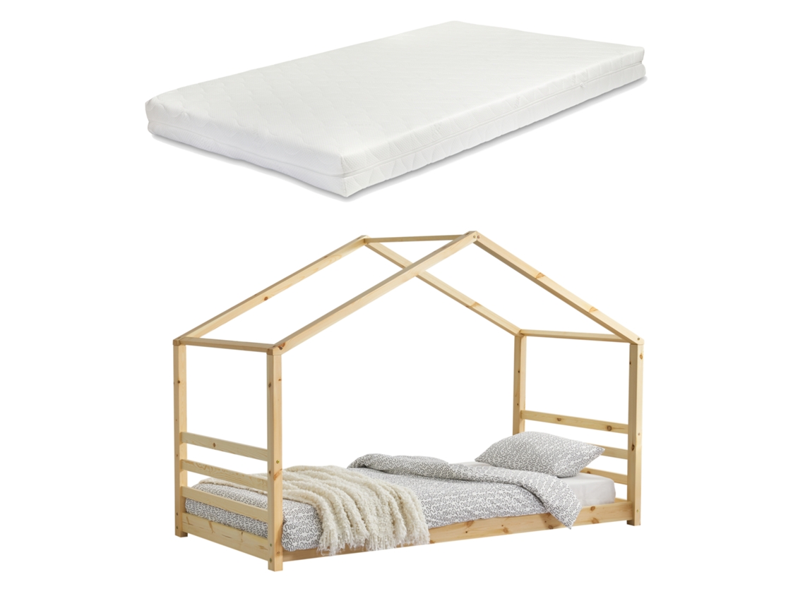 Estructura de Cama Infantil [EN.CASA] (Beige - Madera - 90x200 cm)