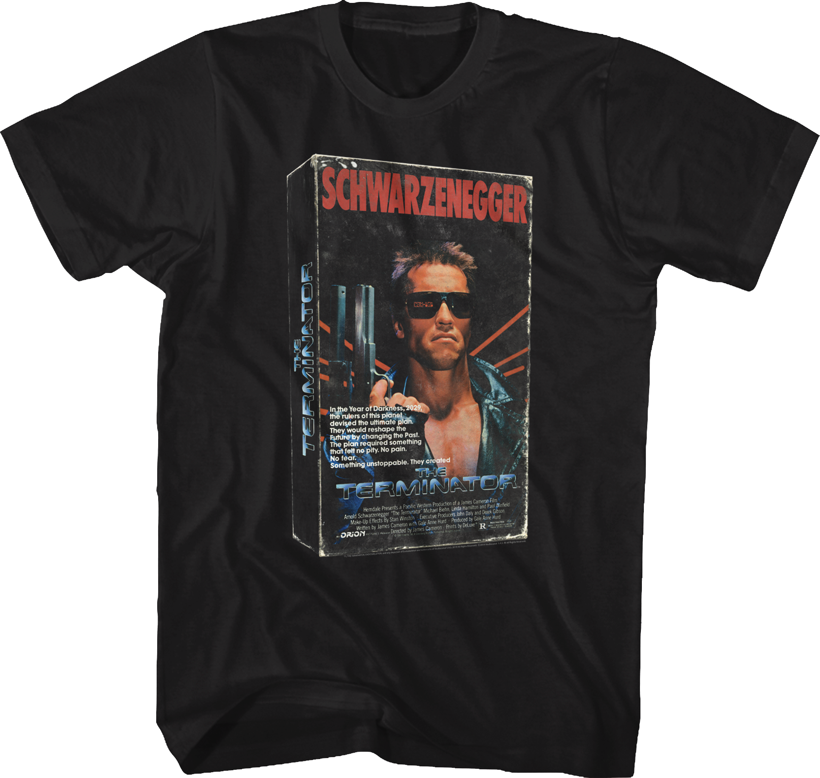 Camiseta Unisexo DEEPSTONE VHS Box Terminator Negro (S)