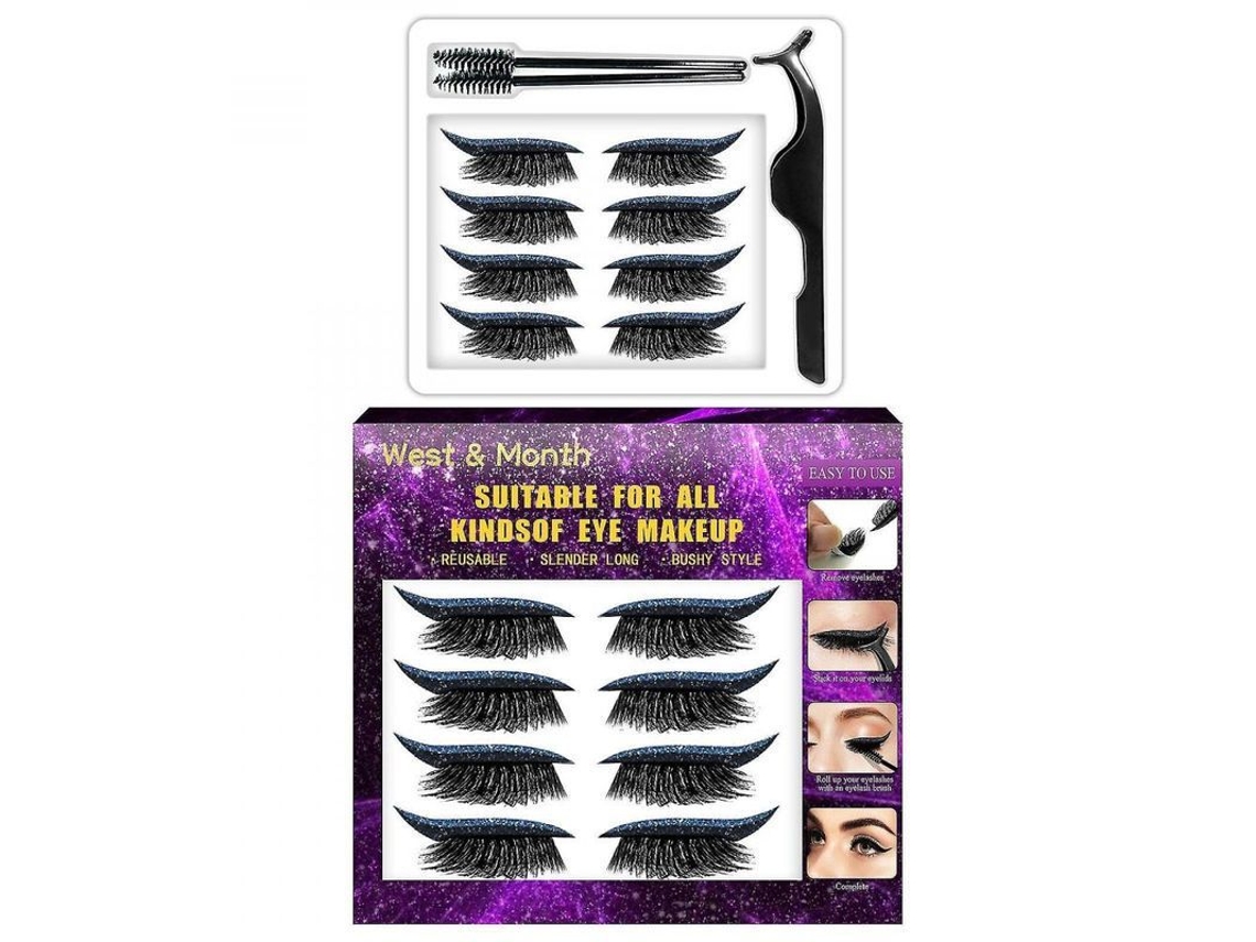 Set De Pestañas Azules, Sin Pegamento, Autoadhesivas, Curvas, Pegatinas, Maquillaje De Ojos De Dio