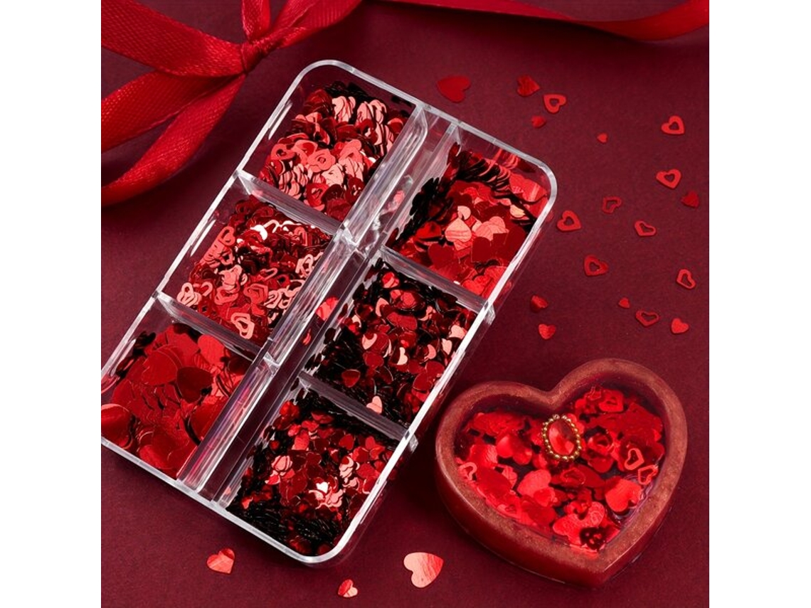 Corazones de resina con purpurina de Vayotoy