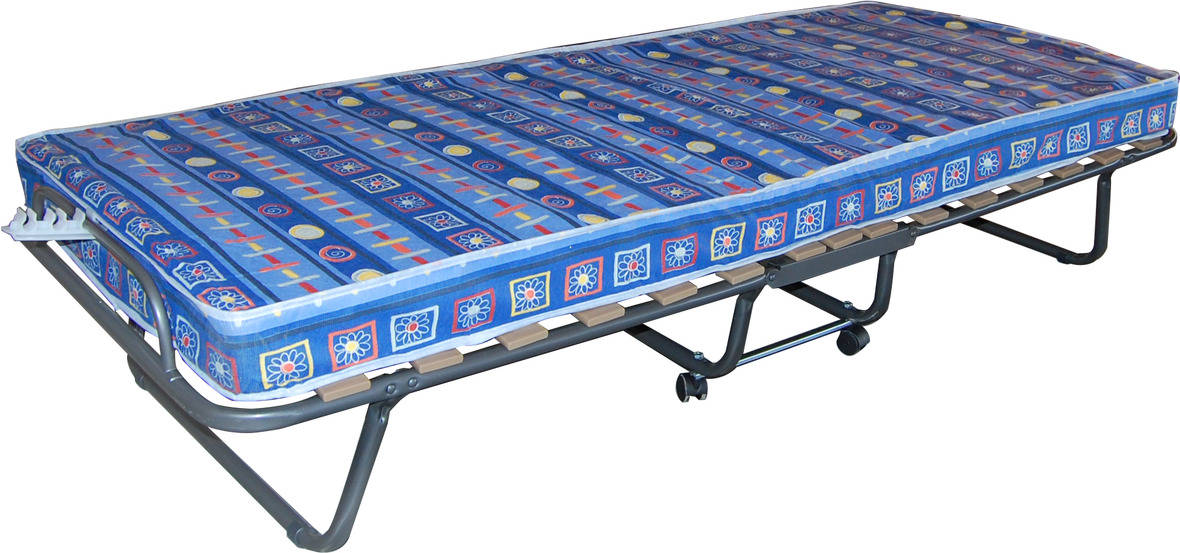 Cama Plegable COLCHUM con Colchón (Gris - Hierro y Madera - Compatible con Colchón: 90x190 cm)