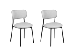 Conjunto de 2 cadeiras de refeição modernas BELIANI Casey de Poliéster Cinzento 43x44x76