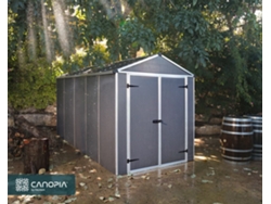 CANOPIA Rubicon Caseta de Jardín de Policarbonato 378X185X217 cm Gris Oscuro