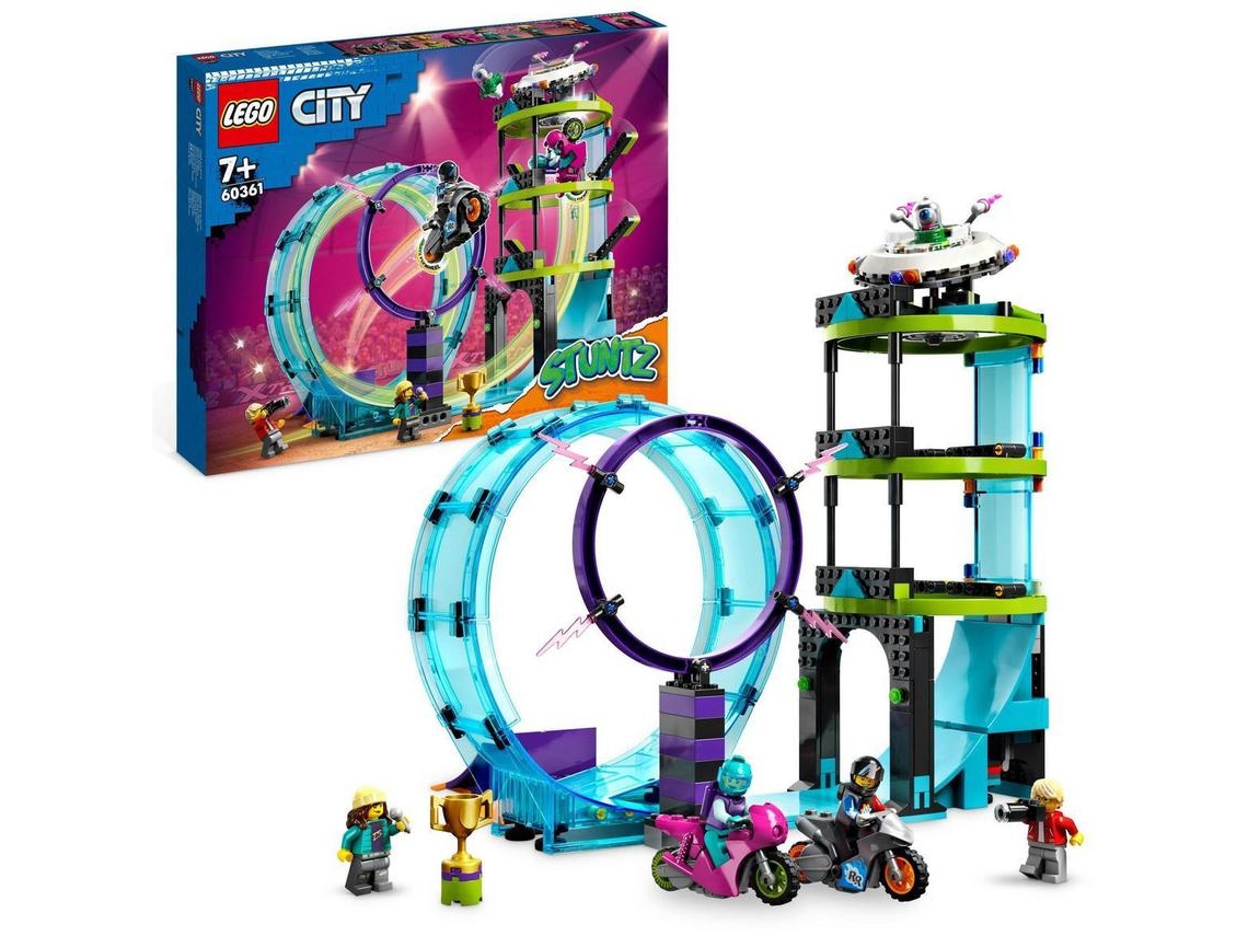 LEGO City: Desafio Acrobático Derradeiro dos Motociclistas – set de construção para 1 ou 2 jogadores com ação de acrobacias (385 peças)