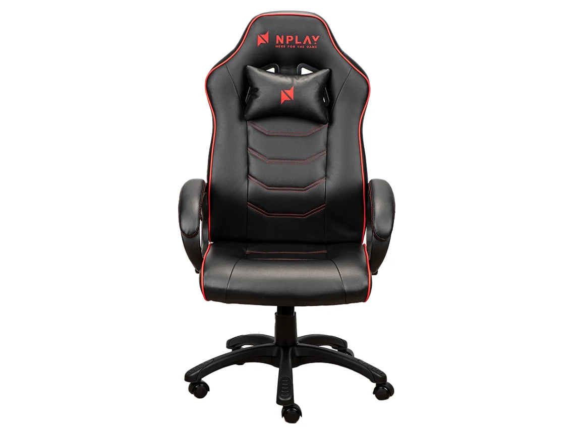 Silla Gaming NPLAY RULE 2.1 (Hasta 130 kg - Elevador a gas Clase 4 - Negro y Rojo)