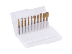 Juego De 10 Herramientas Para Grabado En Madera Con Brocas Rotativas De Acero De Alta Velocidad (hss), Corte Simple, 3 Mm