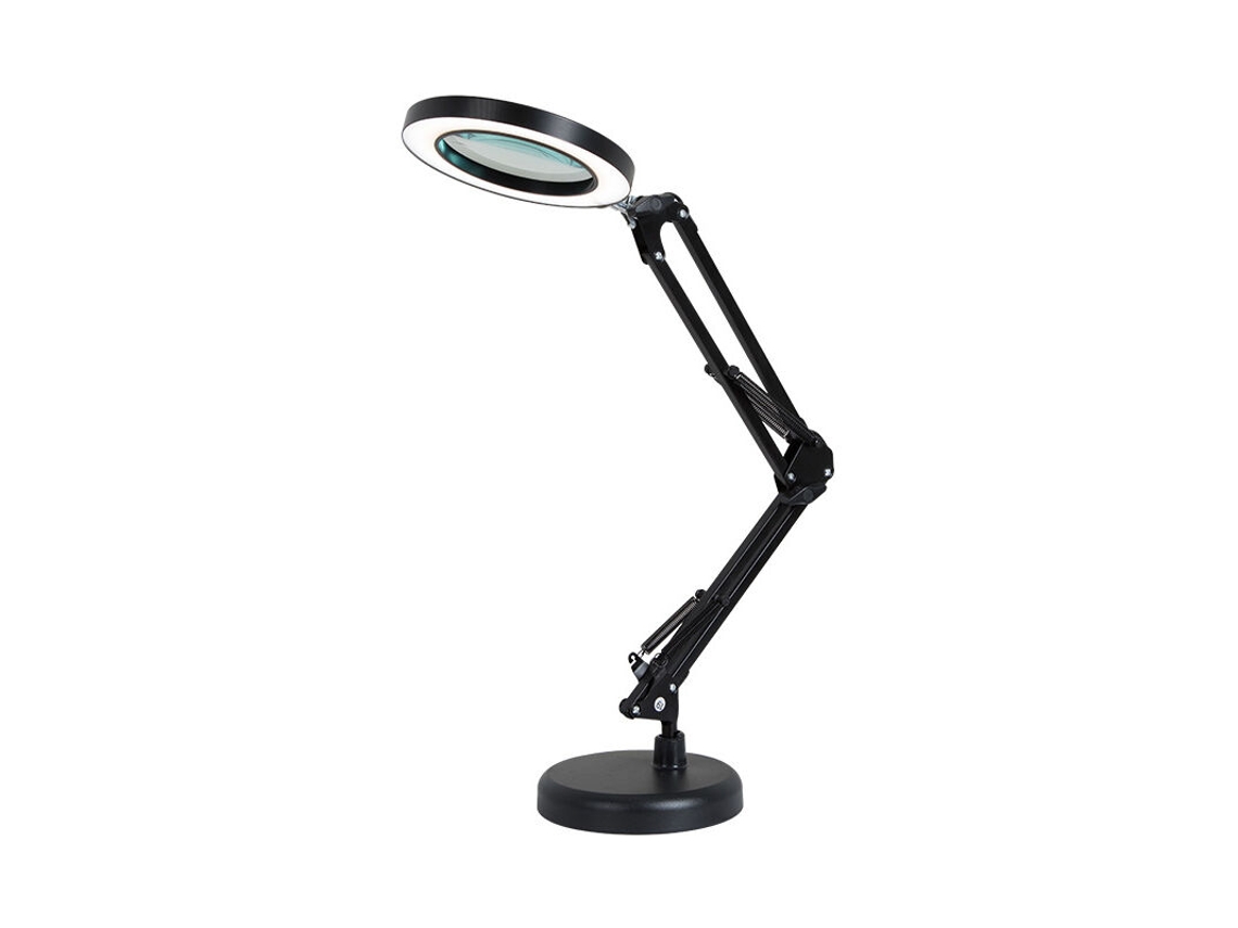 Luminária Com Lupa, Luminária De Mesa Iluminada, Aumento De 8x, 10 Níveis De Brilho Ajustáveis, 64 Leds, Preta
