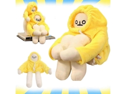 Peluche De Banana Man, 36 Cm, Amarillo, Con Manos De Acero Flexible Y Magnéticas.