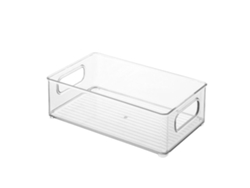 Organizador con asas para maquillaje o alimentos en blanco (27x16x8cm) Kofihety