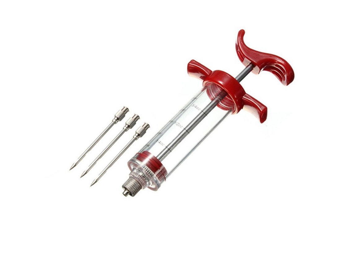 2026da-jeringa De Marinado 30ml Con 3 Agujas De Acero Inoxidable Para Carne Pollo Res Pavo Barbacoa Asado