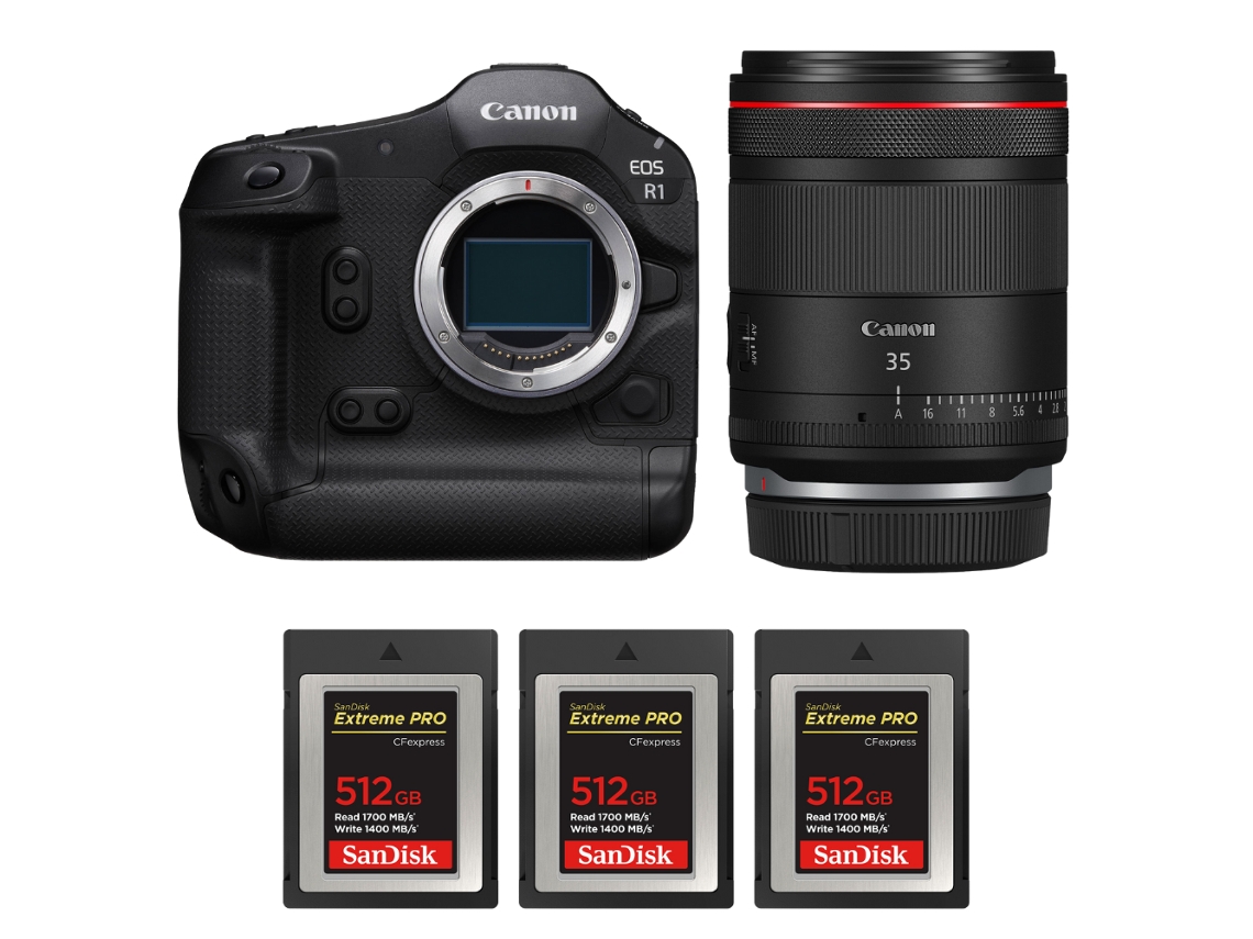 Canon Eos R1 + Rf 35mm F/1.4 L Vcm + 3 Sandisk 512gb Extreme Pro Cfexpress Type B + Ebook “20 Consejos Para Fotos Que Impactan”
