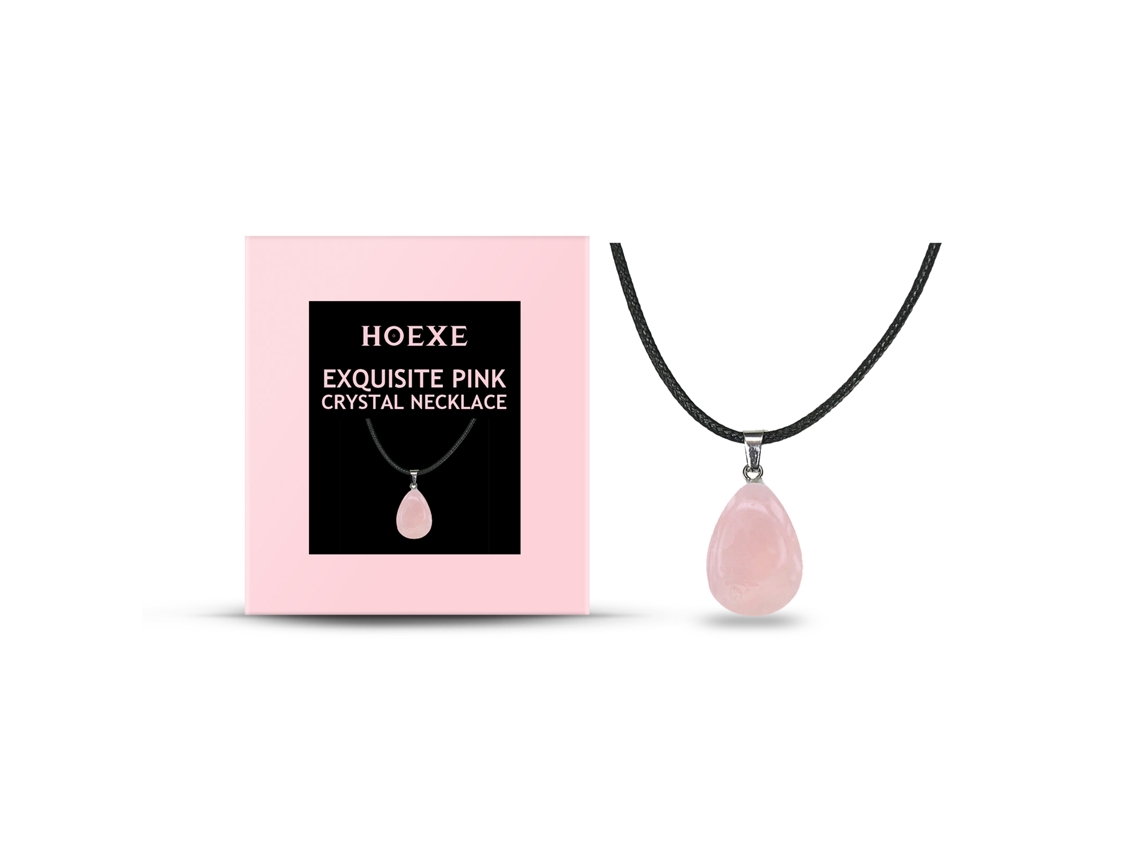 Exquisito collar de cuarzo rosa