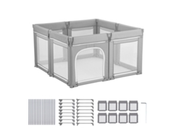 Parque Infantil Succebuy Plegable Con Barrera A Gatear Gris 2070 X 1850 X 695 Mm