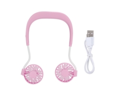 Ventilador De Cuello Colgante Recargable Por Usb Portátil De Doble Cabezal Verde