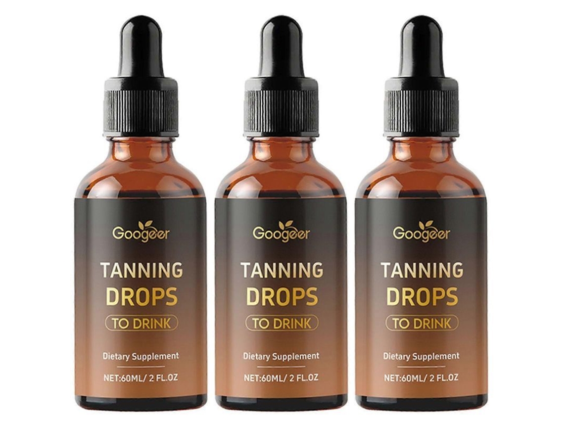 Gotas Autobronceadoras Orales Bebibles Para Un Bronceado Natural Sin Sol, 3 Unidades De 60 Ml.