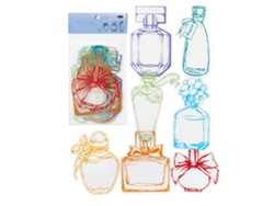 14 pegatinas autoadhesivas para agenda en un frasco de vidrio/estilo perfume de rosas para decoración de álbumes de recortes