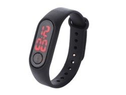 Reloj Electrónico Digital Luminoso, Resistente Al Agua, Inteligente, Con Correa De Caucho Y Plástico Negra.