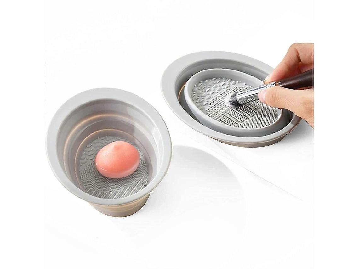 Contenedor plegable para limpieza de brochas, esponjas y borlas de maquillaje Rosewell (gris)