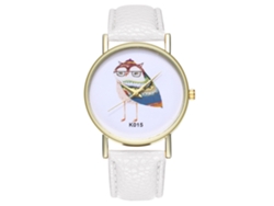 Reloj De Cuarzo Informal Para Hombre Y Mujer Con Correa De Piel Sintética Blanca.