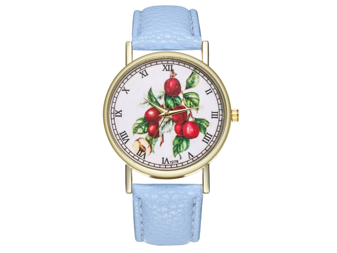 Reloj De Pulsera Analógico De Cuarzo Zhoulianfa Con Esfera Redonda Azul Claro Para Mujeres Y Hombres.