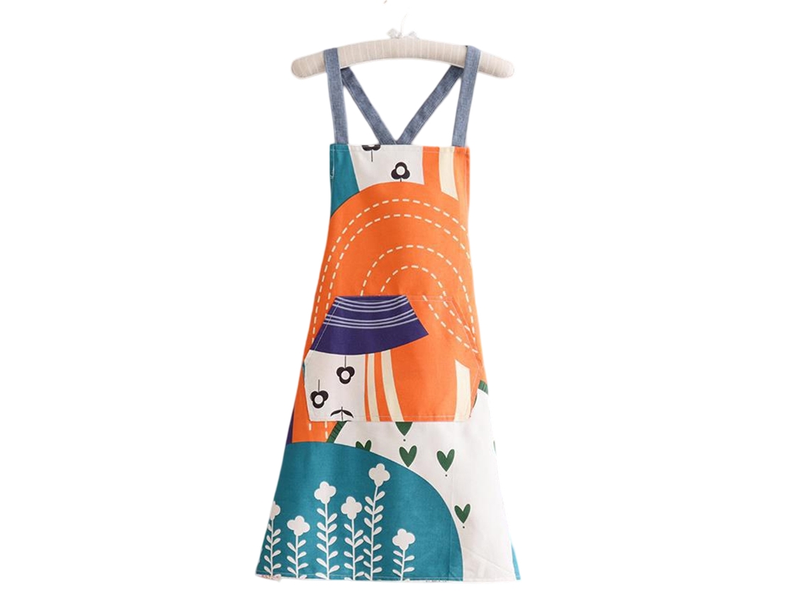 Delantal De Mujer Con Bolsillos, Ajustable E Impermeable Con Estampado Floral Para Cocina, Jardinería, Cocinar, Barbacoa O Hornear