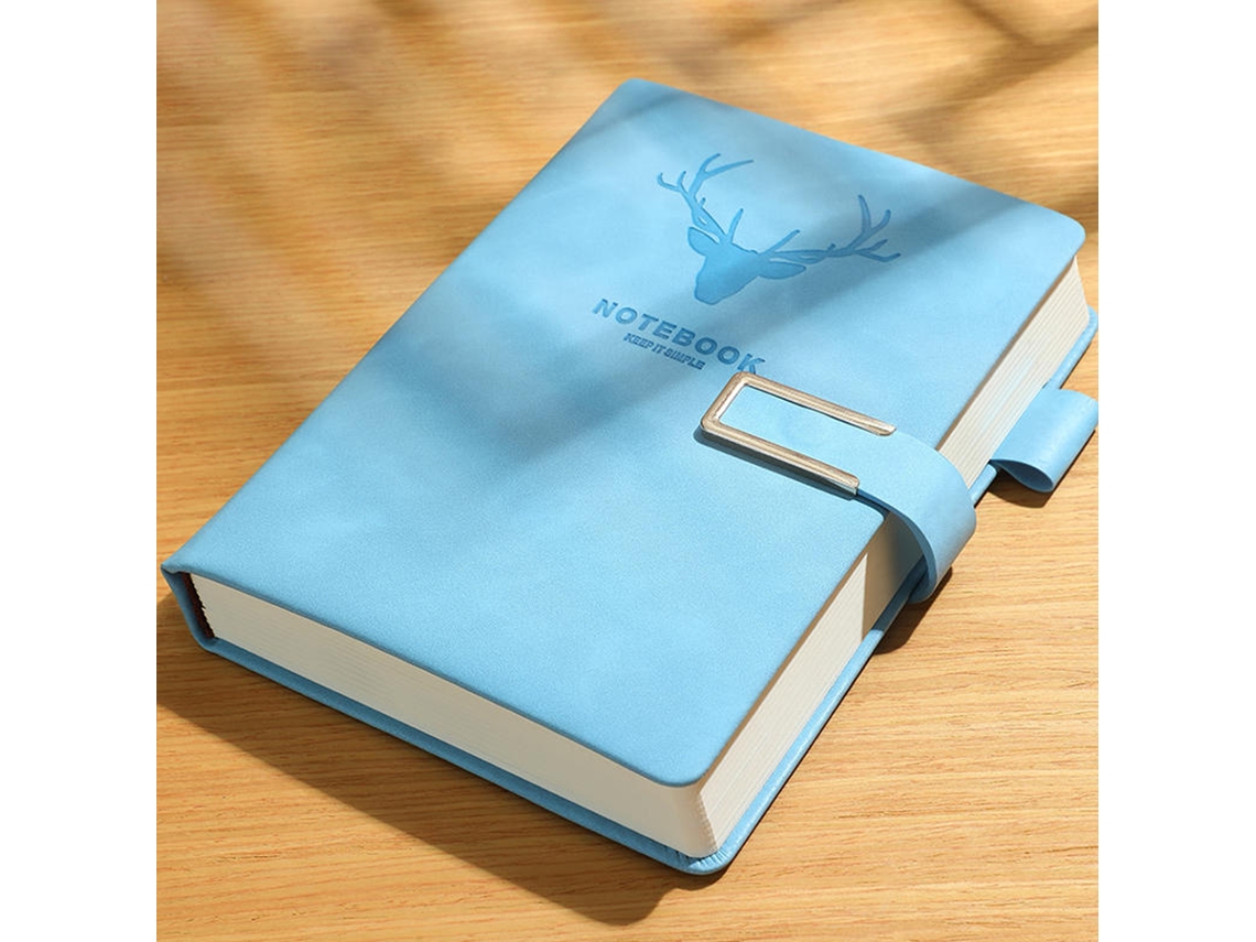 Cuaderno de negocios MDUG A5 con tapa personalizada y marcadores de página grandes, 200 páginas (azul)