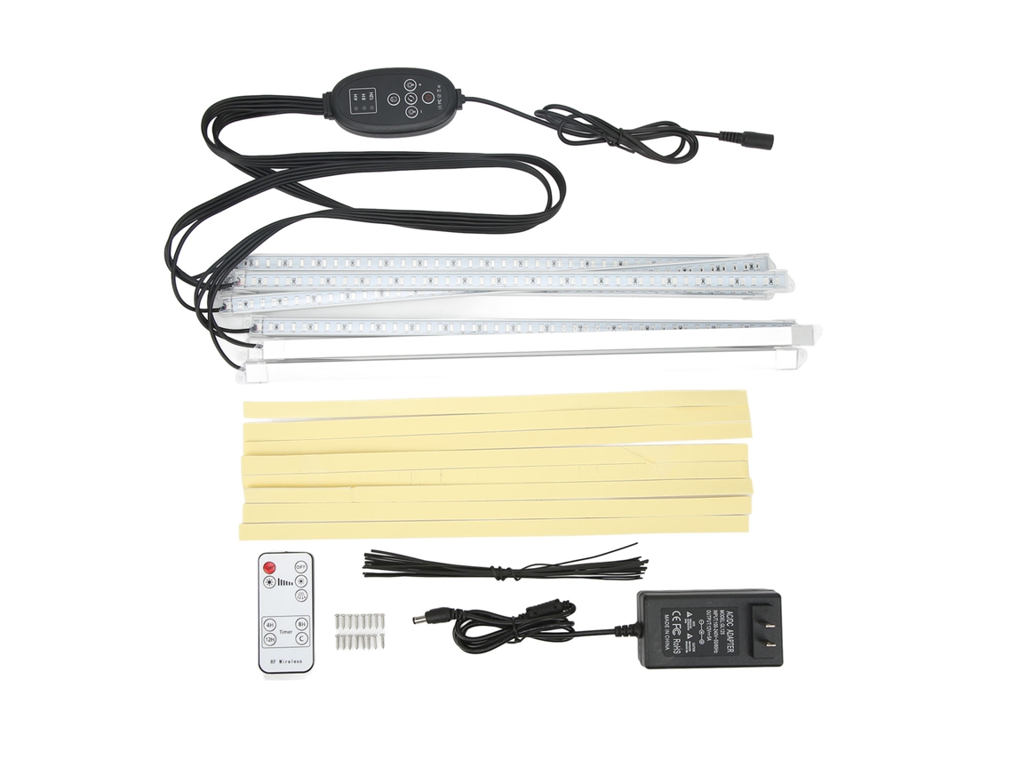 Lámpara Led Para Cultivo De Plantas Con 8 Tiras Rígidas, Control Remoto, Regulador De Intensidad Y Temporizador, Enchufe Estadounidense.