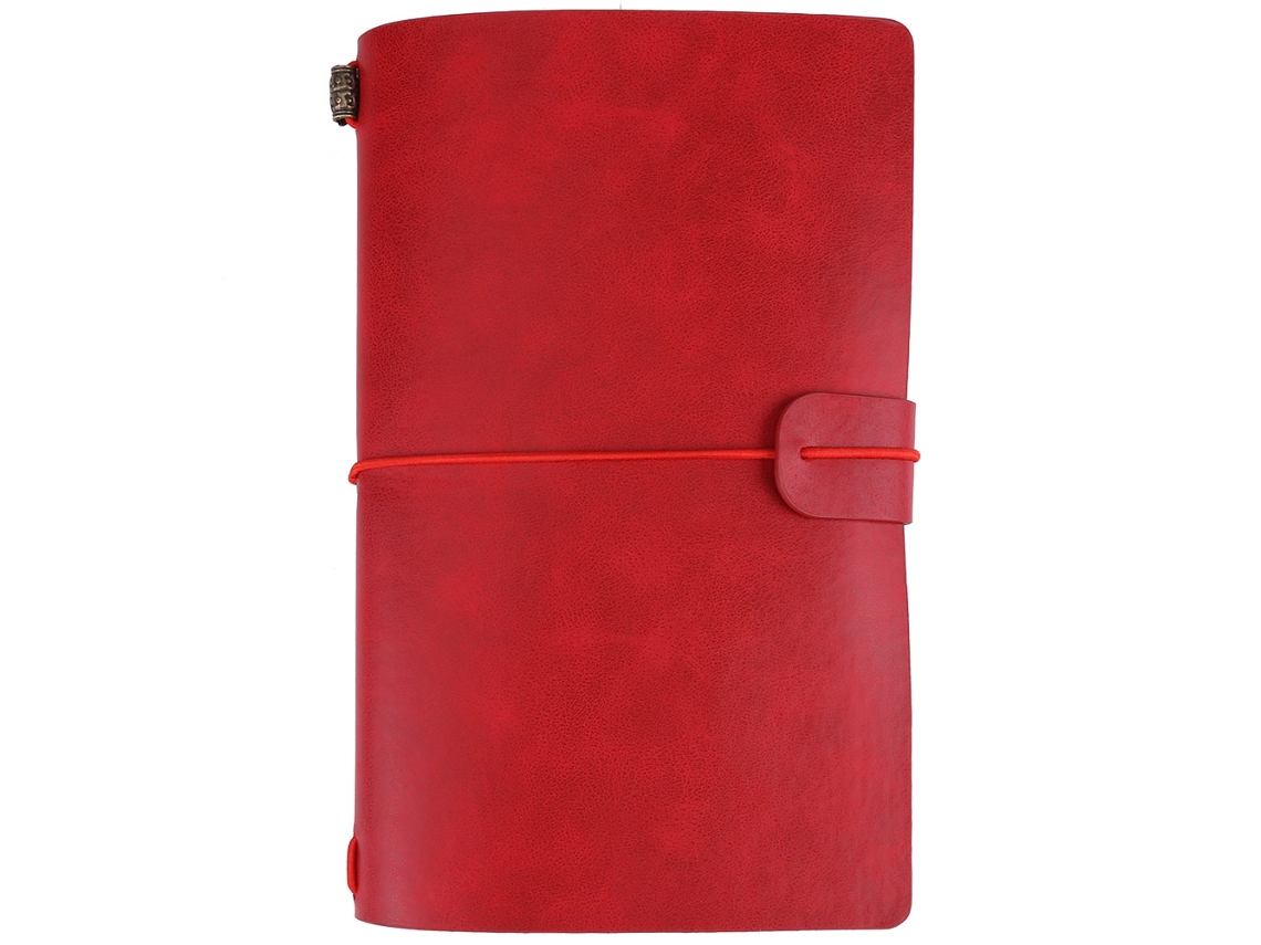 Cuaderno De Viaje De Cuero Pu Clásico Diario Personalizado Bloc Rehileteable (rojo)