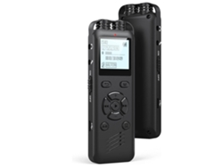 Grabadora de voz digital de 32 GB para conferencias, reuniones y registro de tiempo. Dispositivo de grabación de voz con reproducción, color negro Yizhood.
