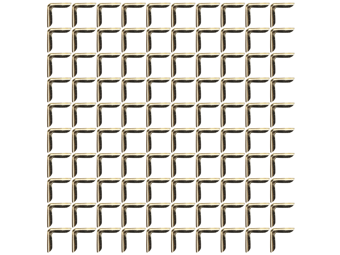 Protectores de esquinas para libros de aluminio dorado, 100 unidades, 2,2 mm
