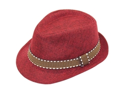 Sombrero Fedora De Algodón Para Niño Con Flecos, Ideal Para Fotografía Y Protección Solar, Color Rojo.