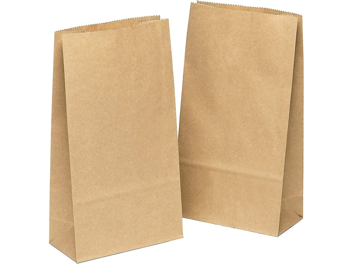 Rebe-100 Bolsas De Regalo De Papel Kraft Marrón Para Manualidades, Calendario De Adviento, 9x5.5x17 Cm