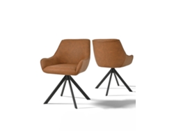 Sillas De Comedor Goeurvant 1178(pack De 2, Marrón, Cuero Pu)