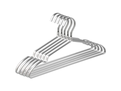 Juego De 10 Perchas De Aluminio, 42 Cm, Plata Mate, Antideslizantes, Duraderas Para Ropa.