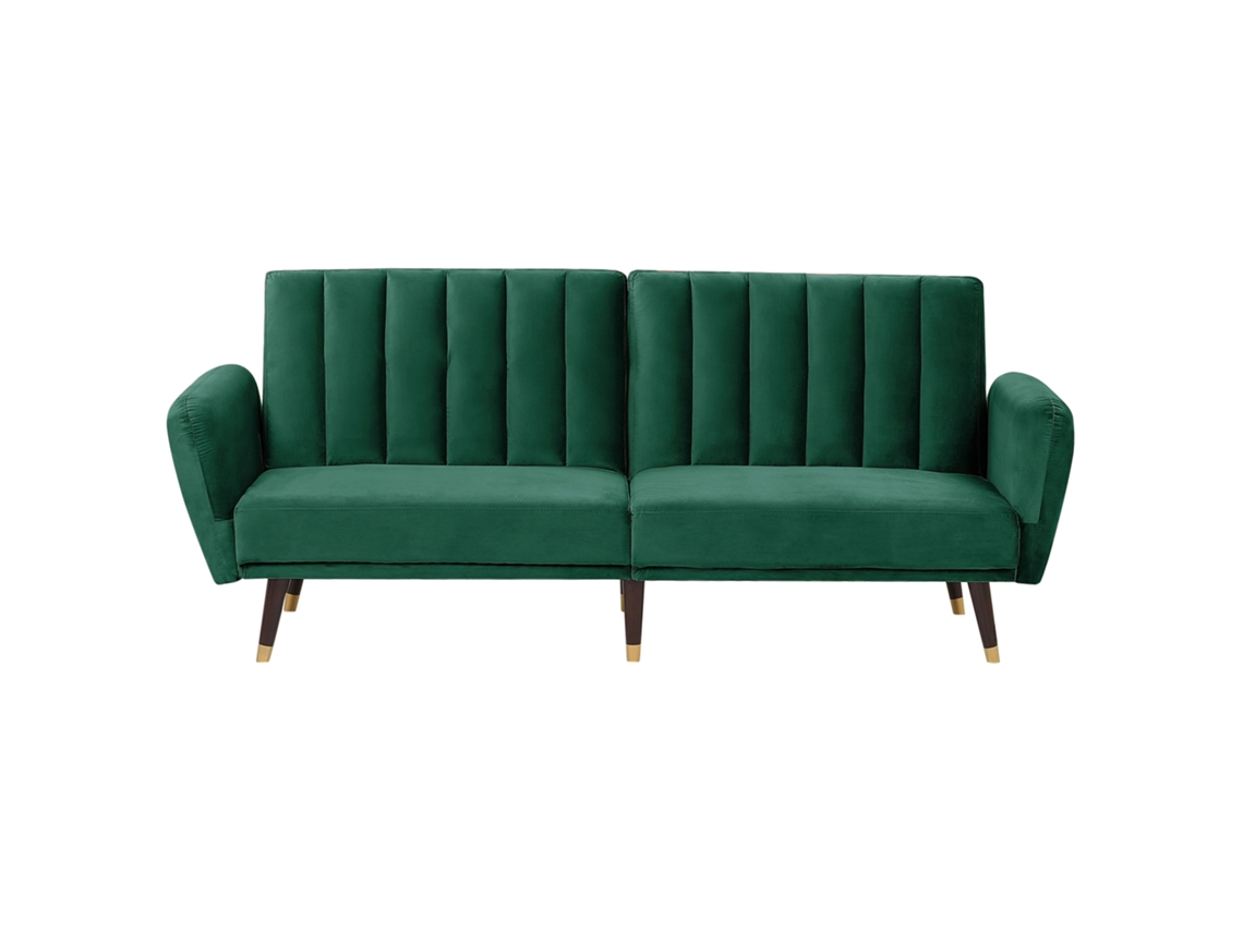 Sofá cama BELIANI Vimmerby de Terciopelo Verde 212x80x90