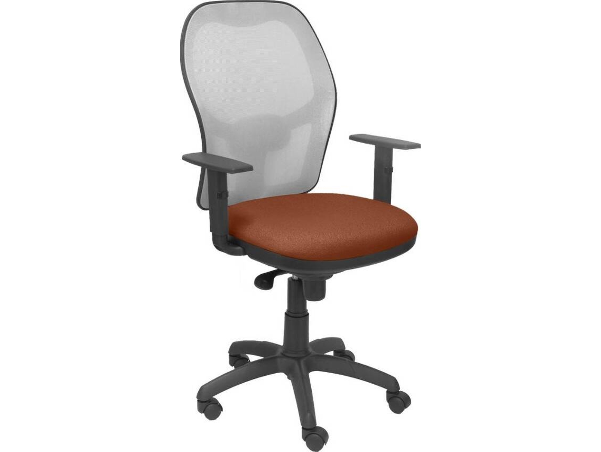 Silla de Escritorio Operativa PYC Jorquera Marrón GR (Brazos Ajustables - Malla)