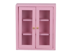 Armario De Pared De Madera En Miniatura A Escala 1:12 Para Decoración De Cocina De Casa De Muñecas - Rosa