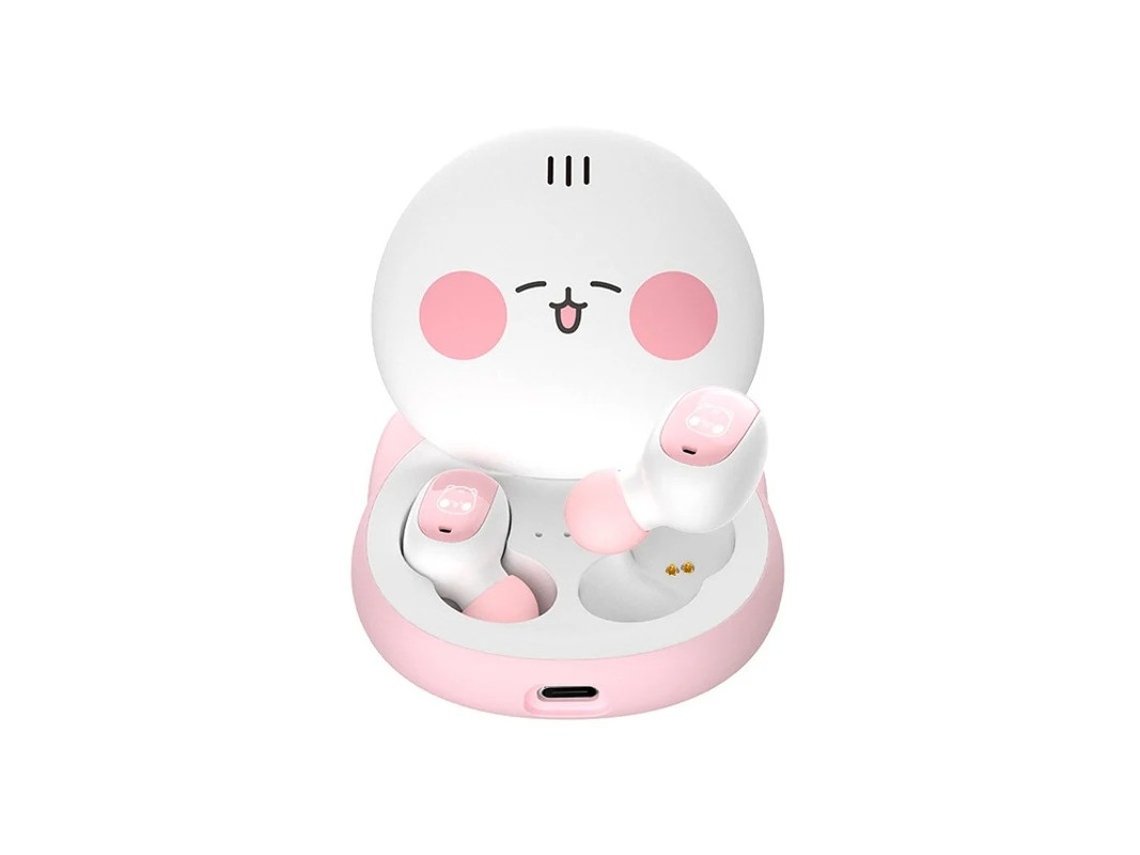 Auriculares Bonito Animado Yizhood Estampada True Wireless Bluetooth Rosa