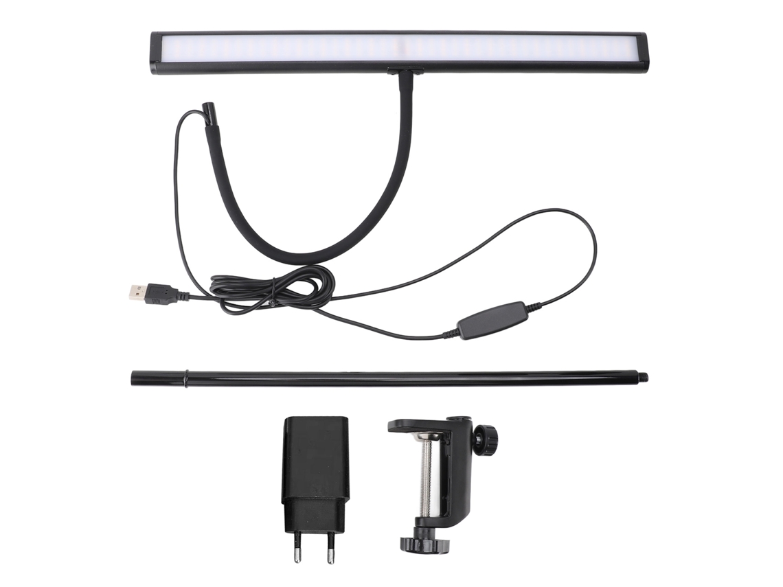 2026-lámpara De Escritorio Con Pinza Led Regulable 3 Temperaturas De Color Cuello De Cisne Para Estudio 100-240v Plug Eu
