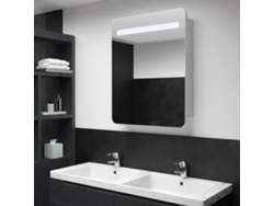 Armario de baño con espejo e iluminación LED 60x11x80 cm