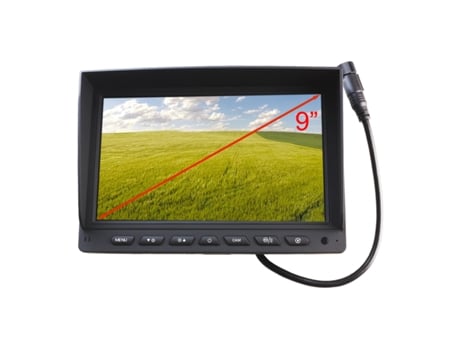 Monitor visión trasera YATEK en vehículos de 9, soporta cámaras AHD 1080P, dispone de DVR para grabación de imagenes, 4 entradas