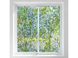 Vinilo Estático Para Cristal Con Patrón De Plantas - Película Decorativa Para Hogar Y Oficina - 44,5x200cm - Verde