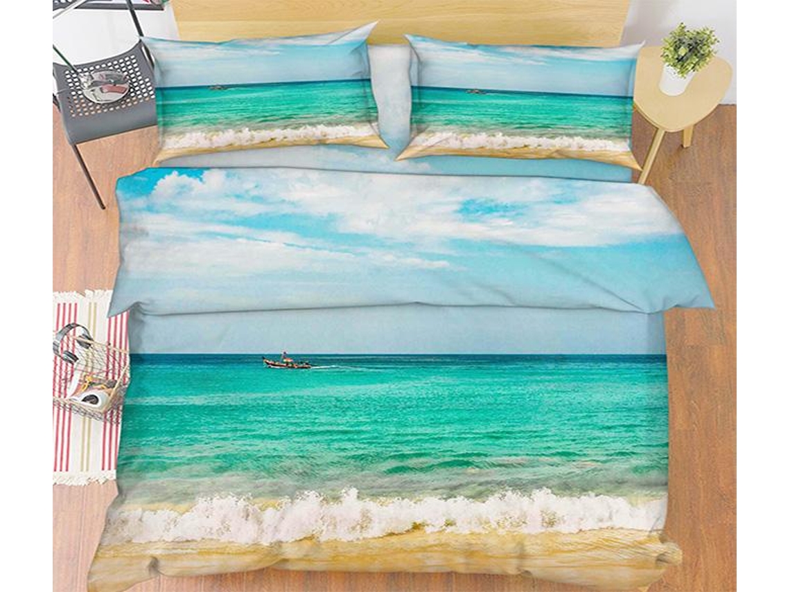 Funda de Edredón AJ WALLPAPER 3D Gran mar azul 31 (200 x 225cm)